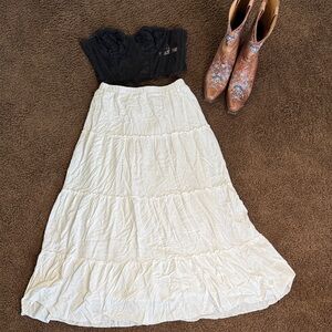 Beachy White Cotton Skirt